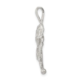 Sterling Silver Rose Pendant with Blooming Flower and Leaf Design, Nature-Inspired Jewelry for Women