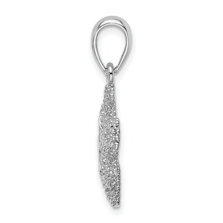 Sterling Silver Starfish Pendant with 14k Gold Accent, Nautical Ocean Charm for Women