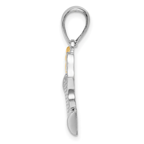 Sterling Silver Layered Necklace with Cubic Zirconia Pendant, Dainty Double Strand Style