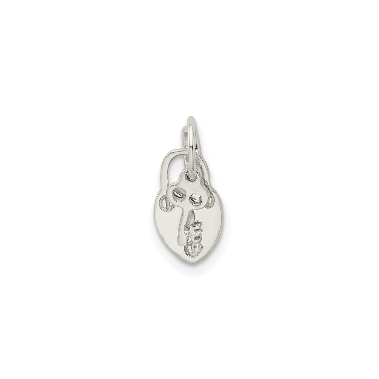 Sterling Silver Padlock and Key Charm Pendant, Vintage Love and Secrecy Theme