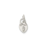 Sterling Silver Padlock and Key Charm Pendant, Vintage Love and Secrecy Theme
