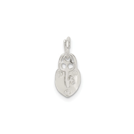 Sterling Silver Padlock and Key Charm Pendant, Vintage Love and Secrecy Theme