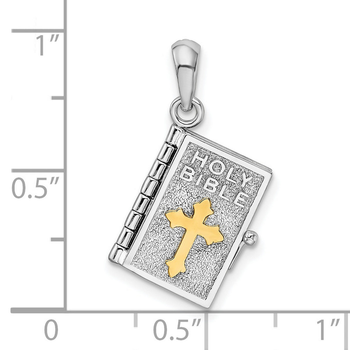 Polished 3D Lords Prayer Holy Bible Charm Pendant in Real 925 Sterling Silver