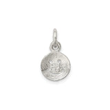 Sterling Silver Smiley Face Charm Pendant with Cutout Happy Design