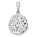 Sterling Silver Sand Dollar Pendant with 14k Gold Starfish, Nautical Beach Charm