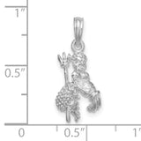 Polished 3D Aquarius Zodiac Charm Pendant in Real 925 Sterling Silver