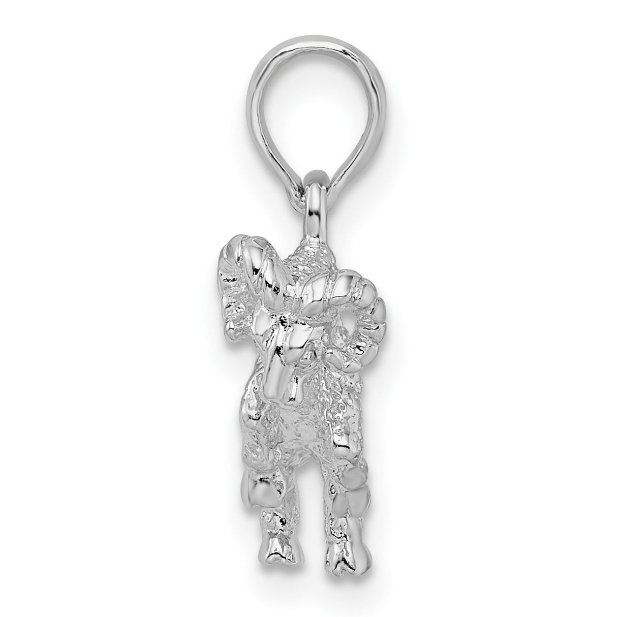 Polished 3D Aries Zodiac Charm Pendant in Real 925 Sterling Silver