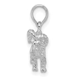 Polished 3D Aries Zodiac Charm Pendant in Real 925 Sterling Silver