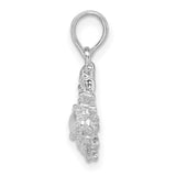 Polished 3D Cancer Zodiac Charm Pendant in Real 925 Sterling Silver
