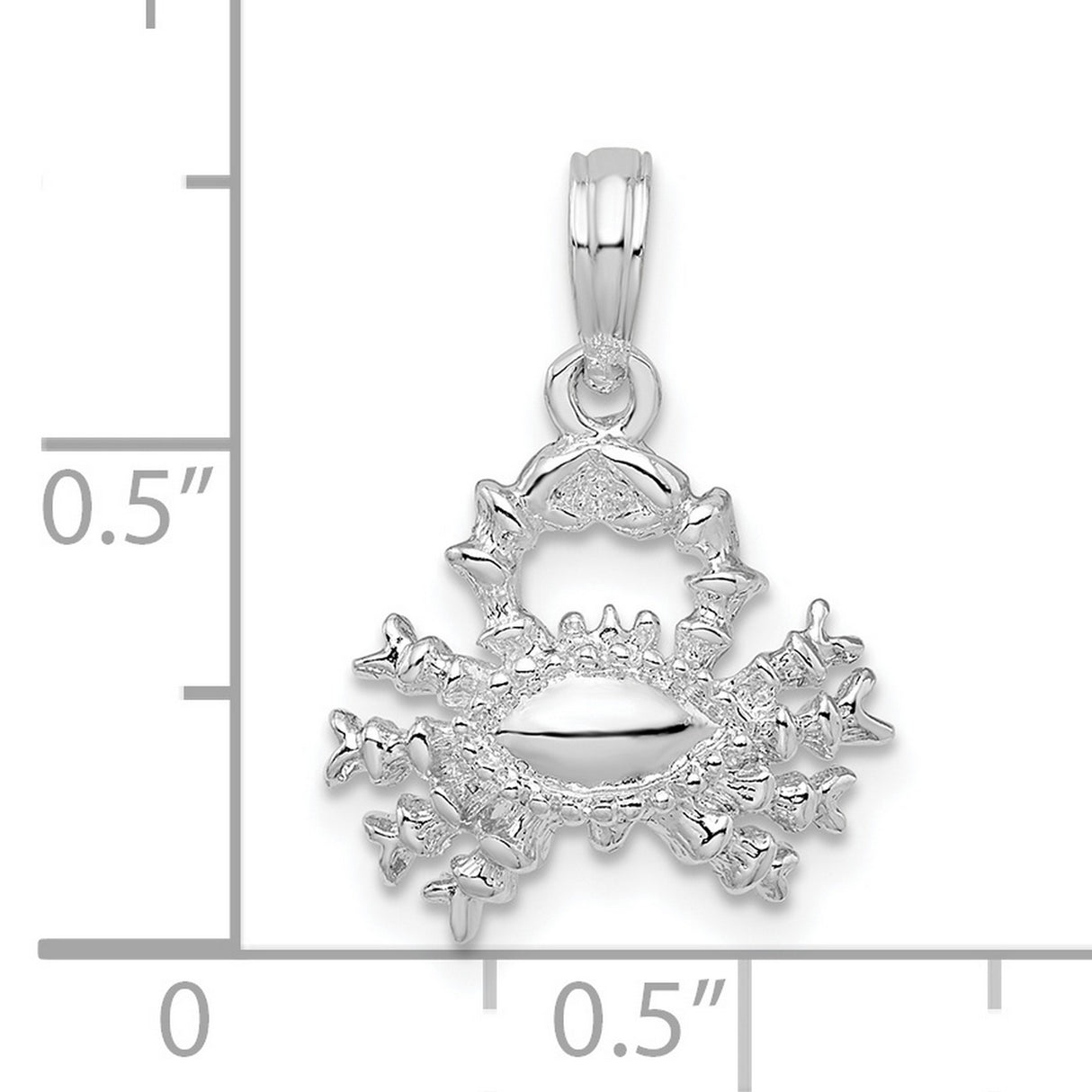 Polished 3D Cancer Zodiac Charm Pendant in Real 925 Sterling Silver