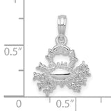 Polished 3D Cancer Zodiac Charm Pendant in Real 925 Sterling Silver
