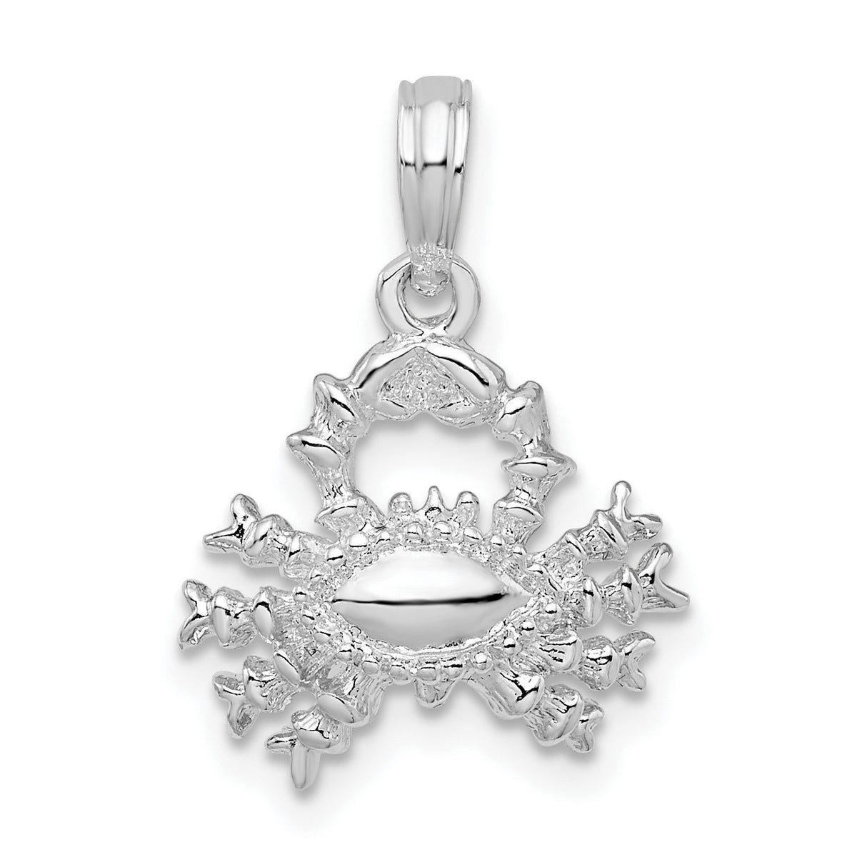Polished 3D Cancer Zodiac Charm Pendant in Real 925 Sterling Silver