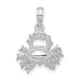 Polished 3D Cancer Zodiac Charm Pendant in Real 925 Sterling Silver