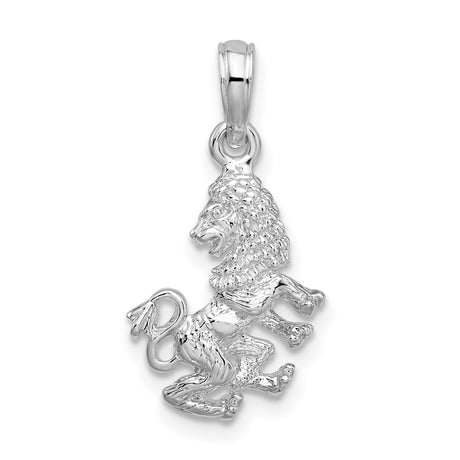 Sterling Silver Lion Pendant with Raised Heraldic Design, Medieval Royal Crest Style for Men