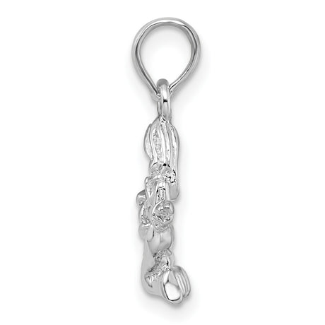 Sterling Silver Virgo Zodiac Pendant with Kneeling Woman and Astrology Symbols