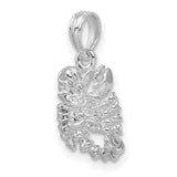 Polished 3D Scorpio Zodiac Charm Pendant in Real 925 Sterling Silver
