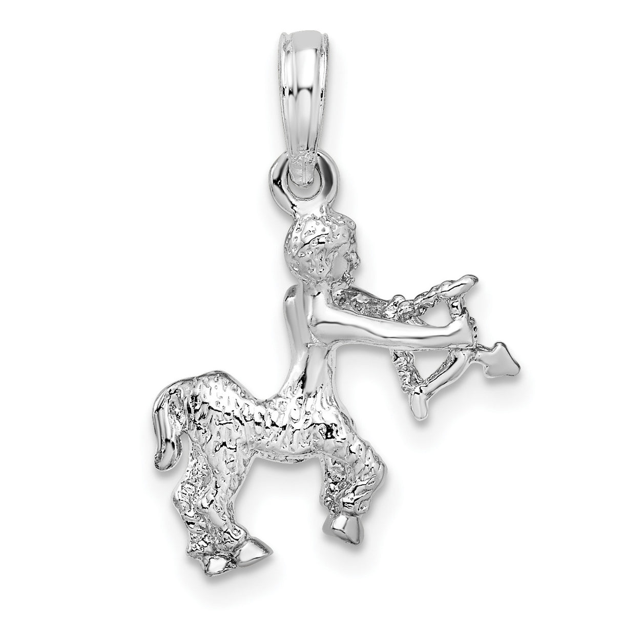 Polished 3D Sagittarius Zodiac Charm Pendant in Real 925 Sterling Silver