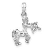 Polished 3D Sagittarius Zodiac Charm Pendant in Real 925 Sterling Silver