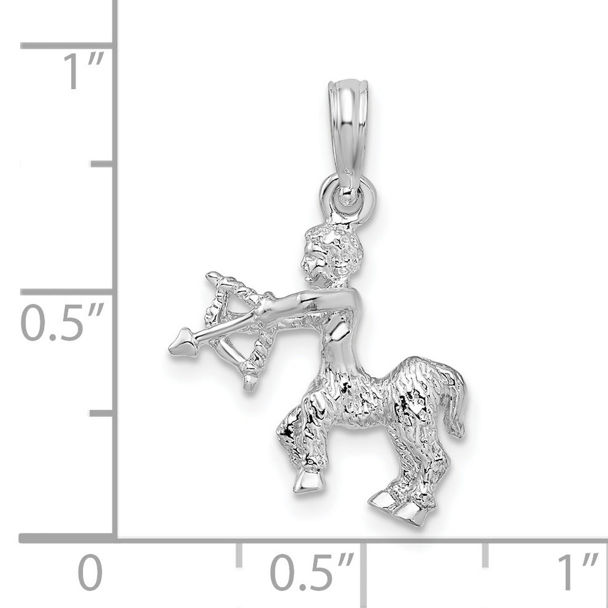 Polished 3D Sagittarius Zodiac Charm Pendant in Real 925 Sterling Silver