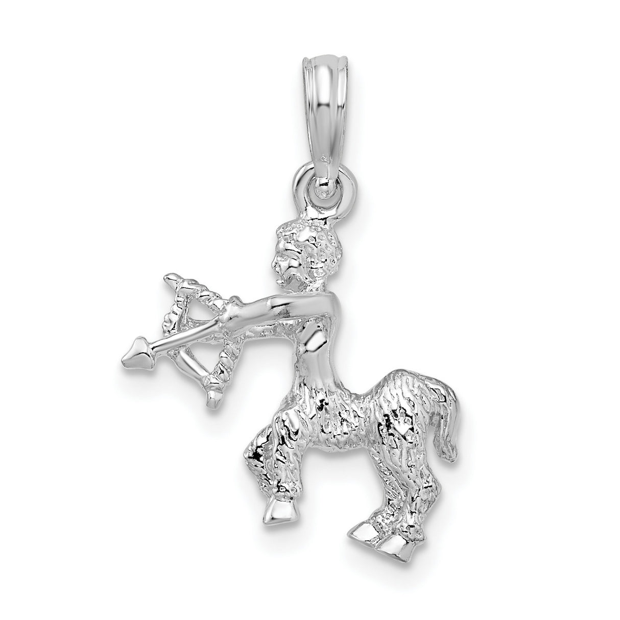Polished 3D Sagittarius Zodiac Charm Pendant in Real 925 Sterling Silver