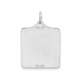 Sterling Silver Birth Certificate Pendant Charm with Pink Enamel Bow, Baby Girl Keepsake