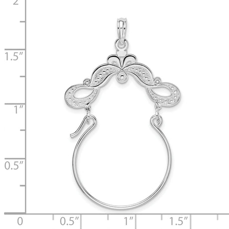 Sterling Silver Pendant with Floral Scroll Design, Traditional Mexican Folk Style for Women