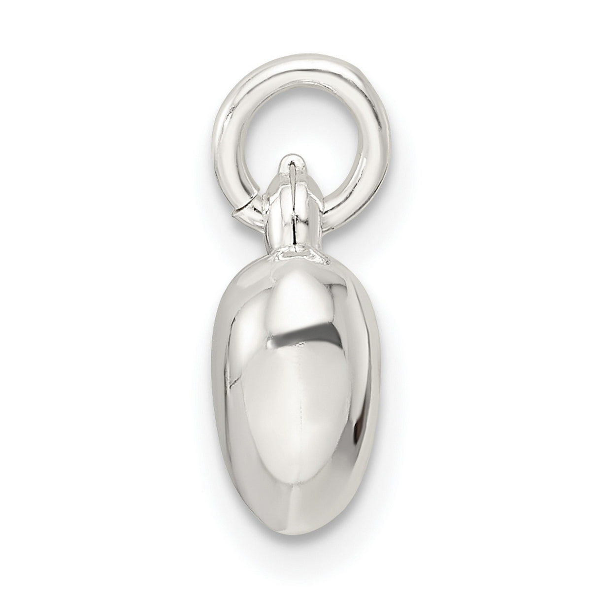 Puffed Heart Charm Pendant in Real 925 Sterling Silver