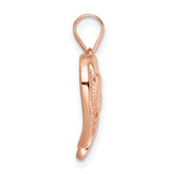 Sterling Silver Mom Heart Pendant with Cubic Zirconia, Rose Gold-Plated, Sculpted Hand Design