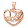 CZ Love Heart Charm Pendant in Real 925 Sterling Silver