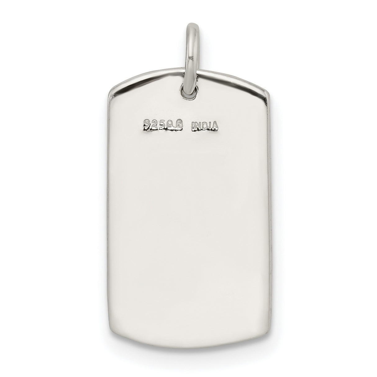 Polished My Hero Dog Tag Charm Pendant in Real 925 Sterling Silver