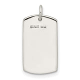 Polished My Hero Dog Tag Charm Pendant in Real 925 Sterling Silver