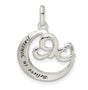 Heart Believe in Yourself Charm Pendant in Real 925 Sterling Silver