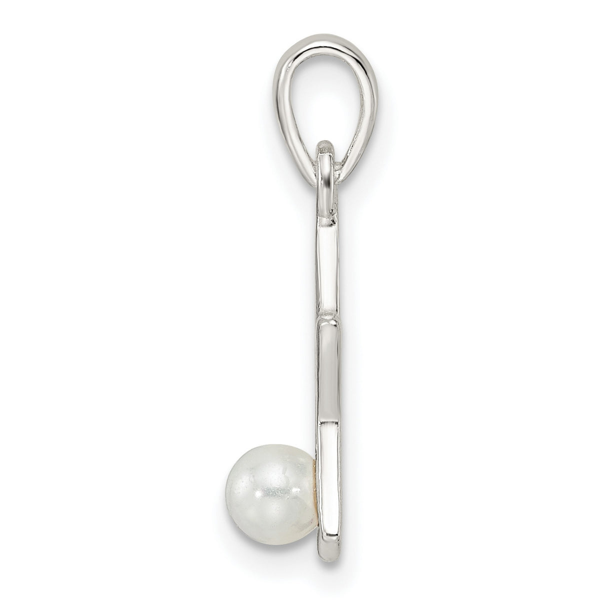 Sterling Silver Star Pendant with Open Design and Simulated Pearl Accent, Celestial Style Jewelry