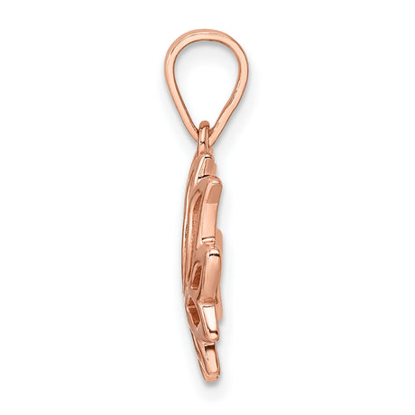 Flash Gold Plated Lotus Charm Pendant in Real 925 Sterling Silver