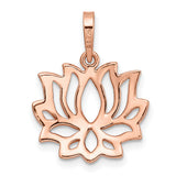 Flash Gold Plated Lotus Charm Pendant in Real 925 Sterling Silver