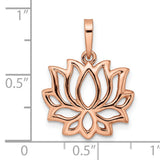 Flash Gold Plated Lotus Charm Pendant in Real 925 Sterling Silver