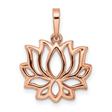 Flash Gold Plated Lotus Charm Pendant in Real 925 Sterling Silver