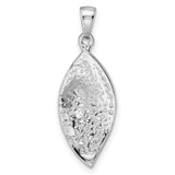 Sterling Silver Leaf Pendant with Red Green Black Crystals, Ladybug Garden Theme