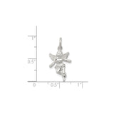 Sterling Silver Fairy Pendant with Detailed Winged Figure, Whimsical Fantasy Jewelry