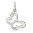 Sterling Silver Butterfly Pendant with Openwork Design and Cubic Zirconia Stones