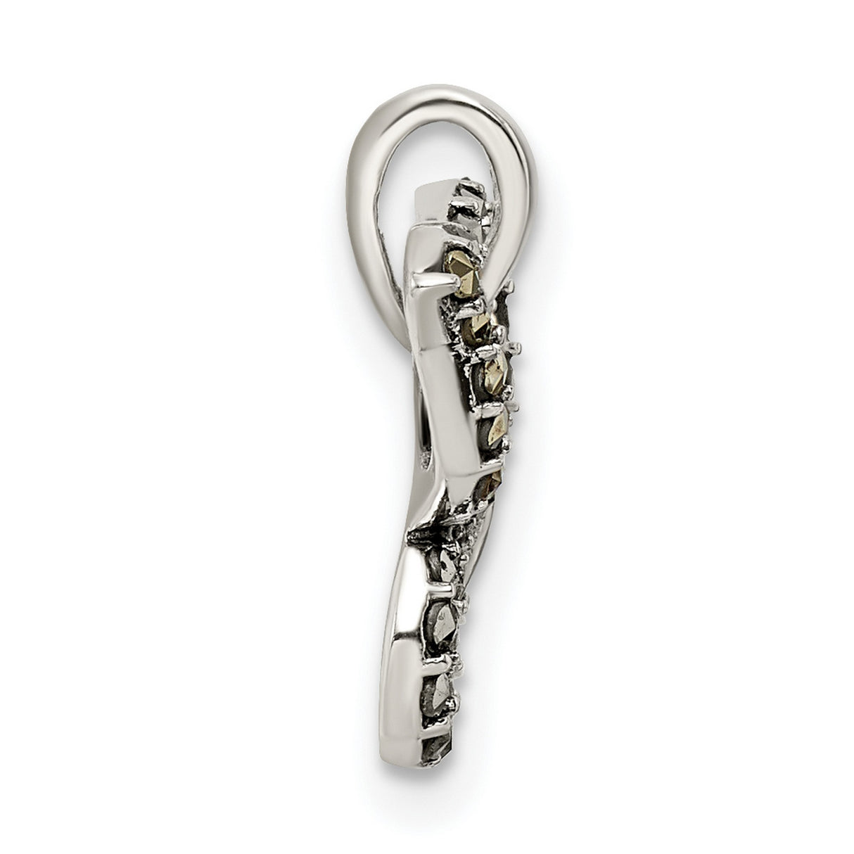 Sterling Silver Butterfly Pendant with Marcasite Accents, Nature Inspired Jewelry for Women