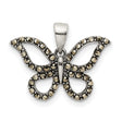 Sterling Silver Butterfly Pendant with Marcasite Accents, Nature Inspired Jewelry for Women