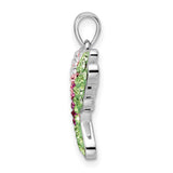 Sterling Silver Hummingbird Pendant with Multicolored Crystals, Nature-Inspired Bird Jewelry for Women