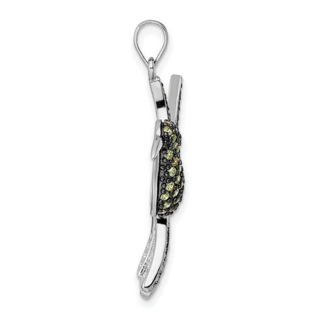 Sterling Silver Hummingbird Pendant with Cubic Zirconia, Nature-Inspired Boho Animal Jewelry for Women