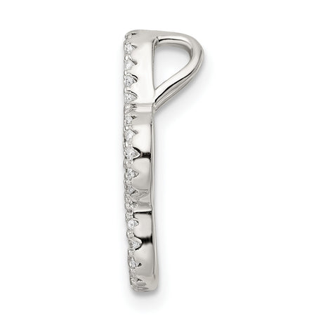 Sterling Silver Paw Print Pendant with Black and White Cubic Zirconia, Pet Memorial Jewelry