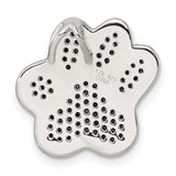 Sterling Silver Paw Print Pendant with Black and White Cubic Zirconia, Pet Memorial Jewelry