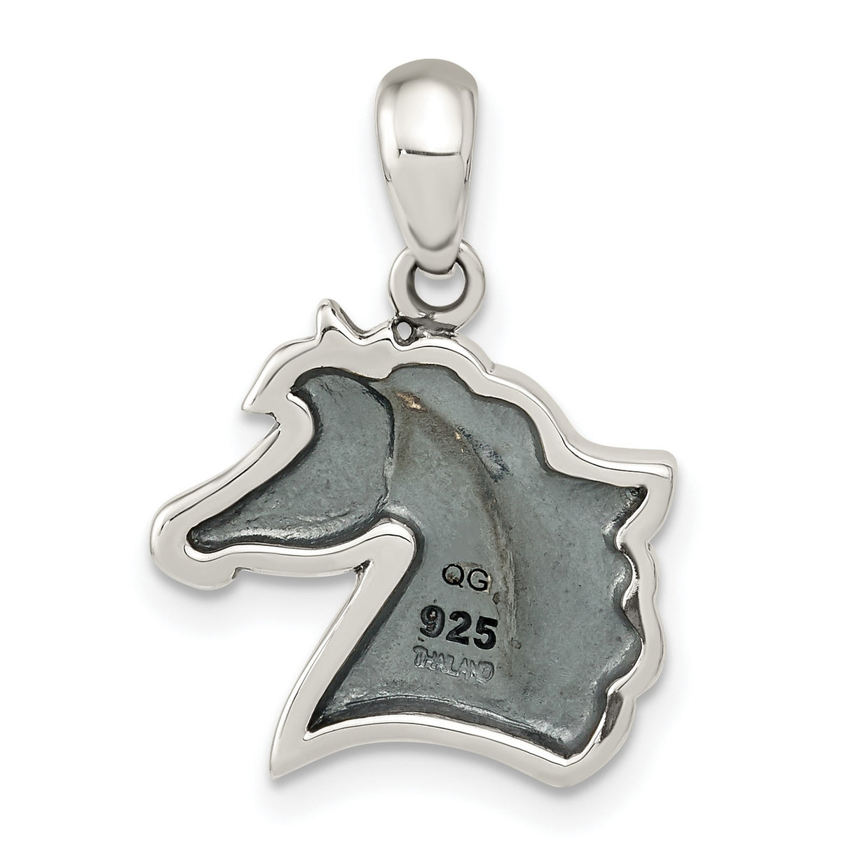 Sterling Silver Horse Head Pendant with Detailed Mane Accents, Equestrian Animal Motif Jewelry