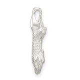 Sterling Silver Alligator Pendant, Textured Reptile Charm, Jungle Animal Wildlife Style