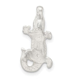 Sterling Silver Alligator Pendant, Textured Reptile Charm, Jungle Animal Wildlife Style