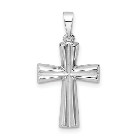 Sterling Silver Cross Pendant with Clean Lines, Minimalist Religious Jewelry for Men and Women